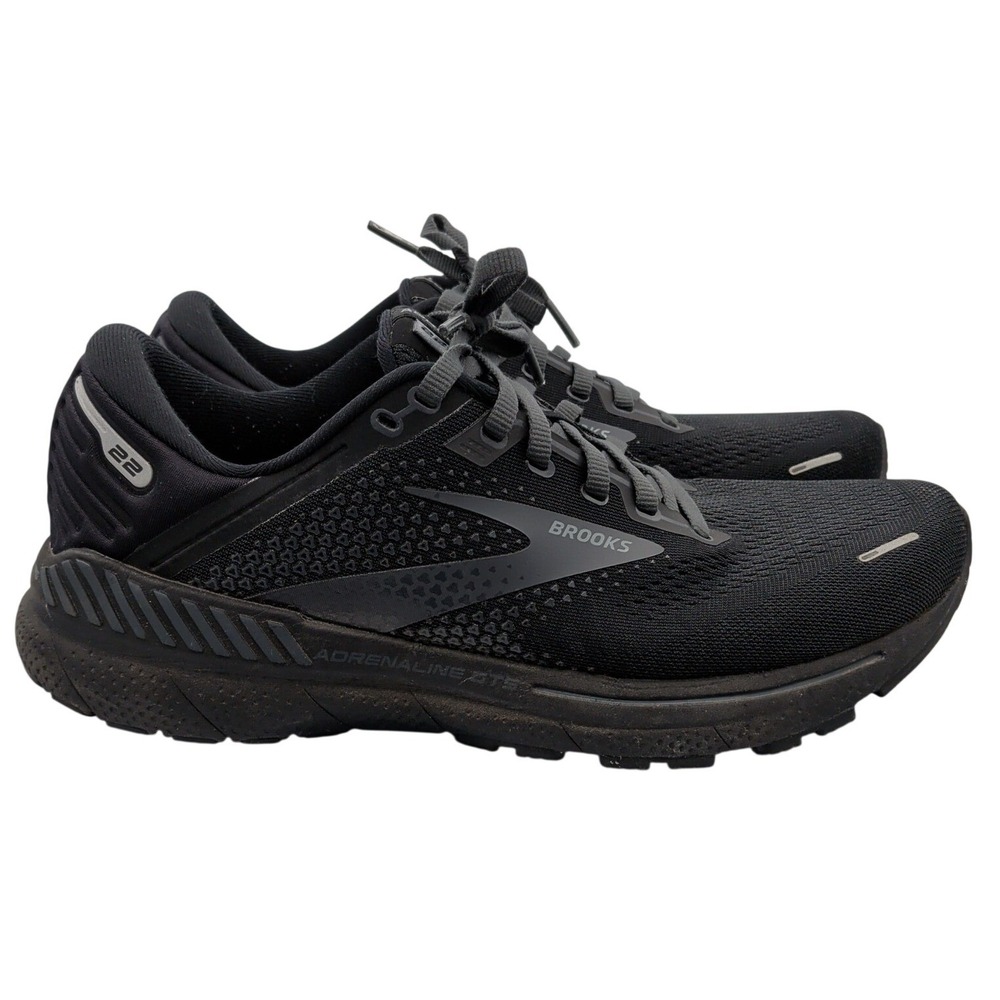 Brooks Adrenaline GTS 22 Black Ebony Running Shoes Womens 10 Wide 1203531D020